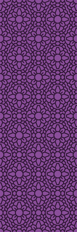 Vinyl tapijt geometrisch paarse cirkelflora - TenStickers