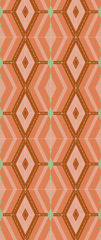 Vinyl tapijt geometrisch 30s herfsttinten geometrisch - TenStickers