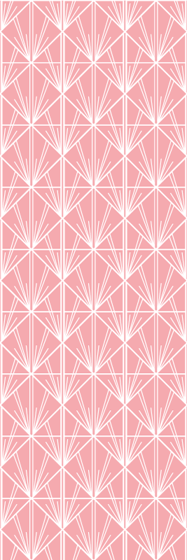 Vinyl tapijt geometrisch moderne kunst roze wit patroon - TenStickers