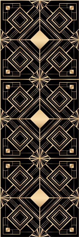 Vinyl tapijt geometrisch modern kunst zwart en goud - TenStickers