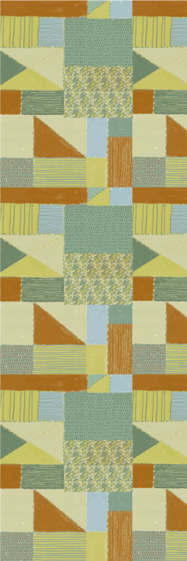 Vinyl tapijt geometrisch kleurrijk driehoek patchwork - TenStickers