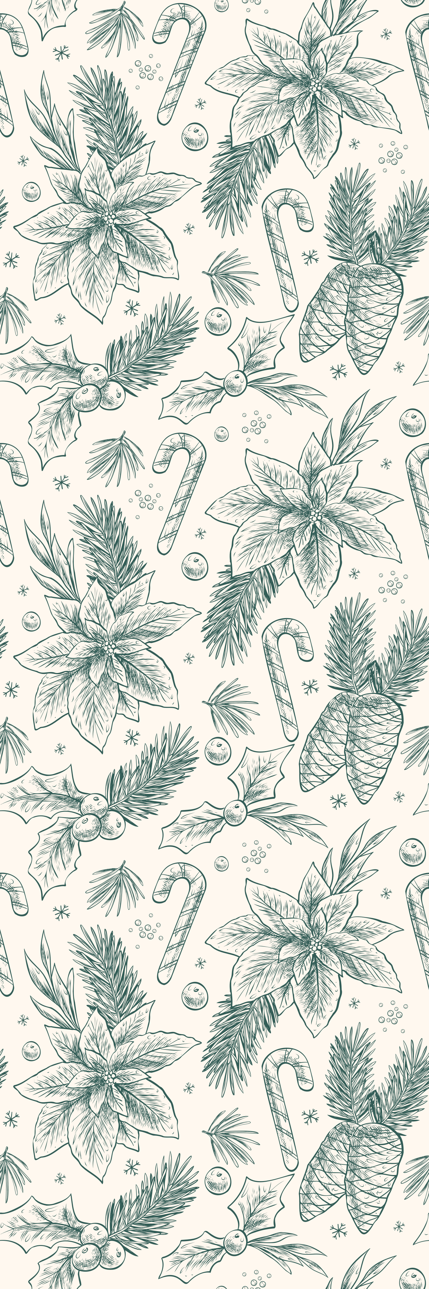 Vinyl tapijt kerstmis handgetekende cadeaus patroon - TenStickers