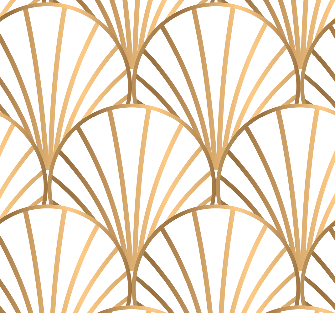 Vinyl tapijt slaapkamer art deco wit en goud - TenStickers