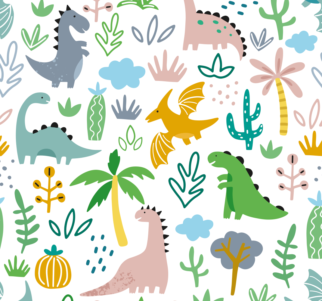 Vinyl tapijt slaapkamer scandinavisch jurassic patroon - TenStickers
