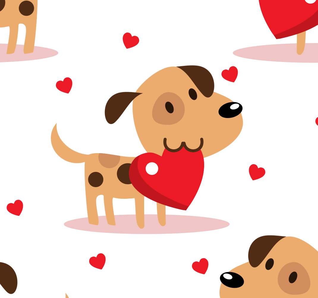Vinyl tapijt slaapkamer rode honden - TenStickers