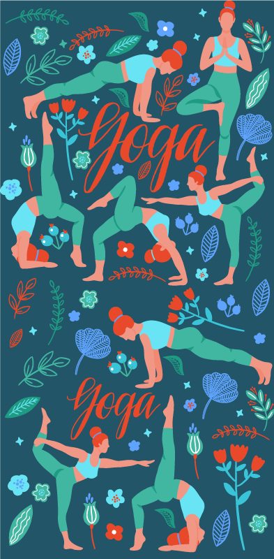 Vinyl tapijt slaapkamer vrouw doet yoga - TenStickers