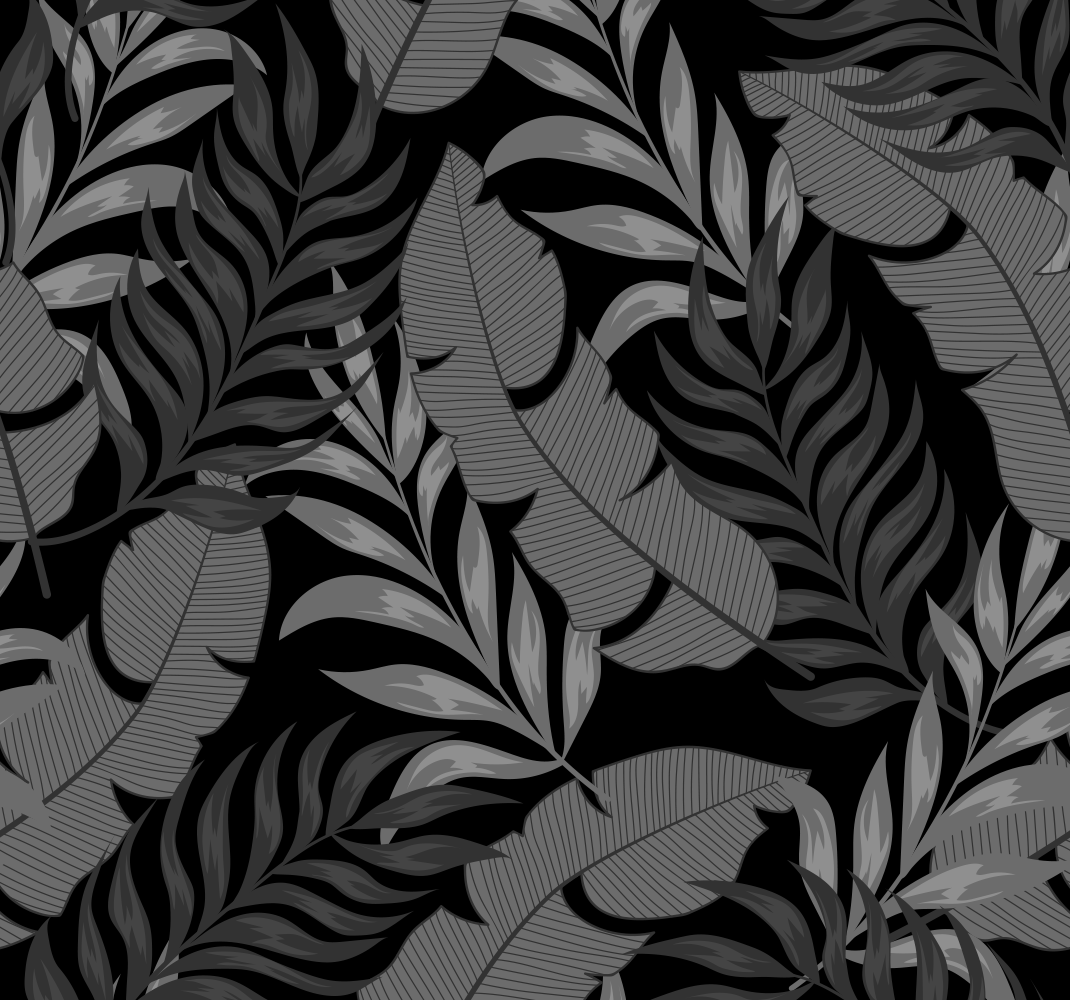 Vinyl tapijt slaapkamer donkere jungle bladeren - TenStickers