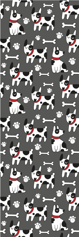 Vinyl tapijt slaapkamer fantastische zwart-witte hond - TenStickers