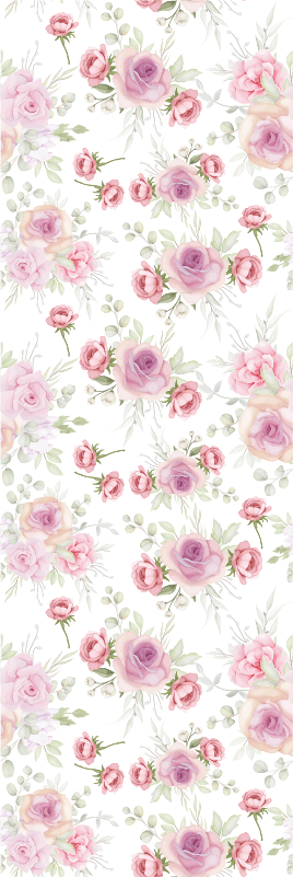 Vinyl tapijt slaapkamer roze en wild patroon - TenStickers