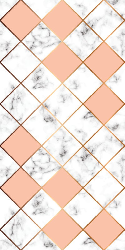Vinyl tapijt slaapkamer geometrisch marmer patroon roze - TenStickers