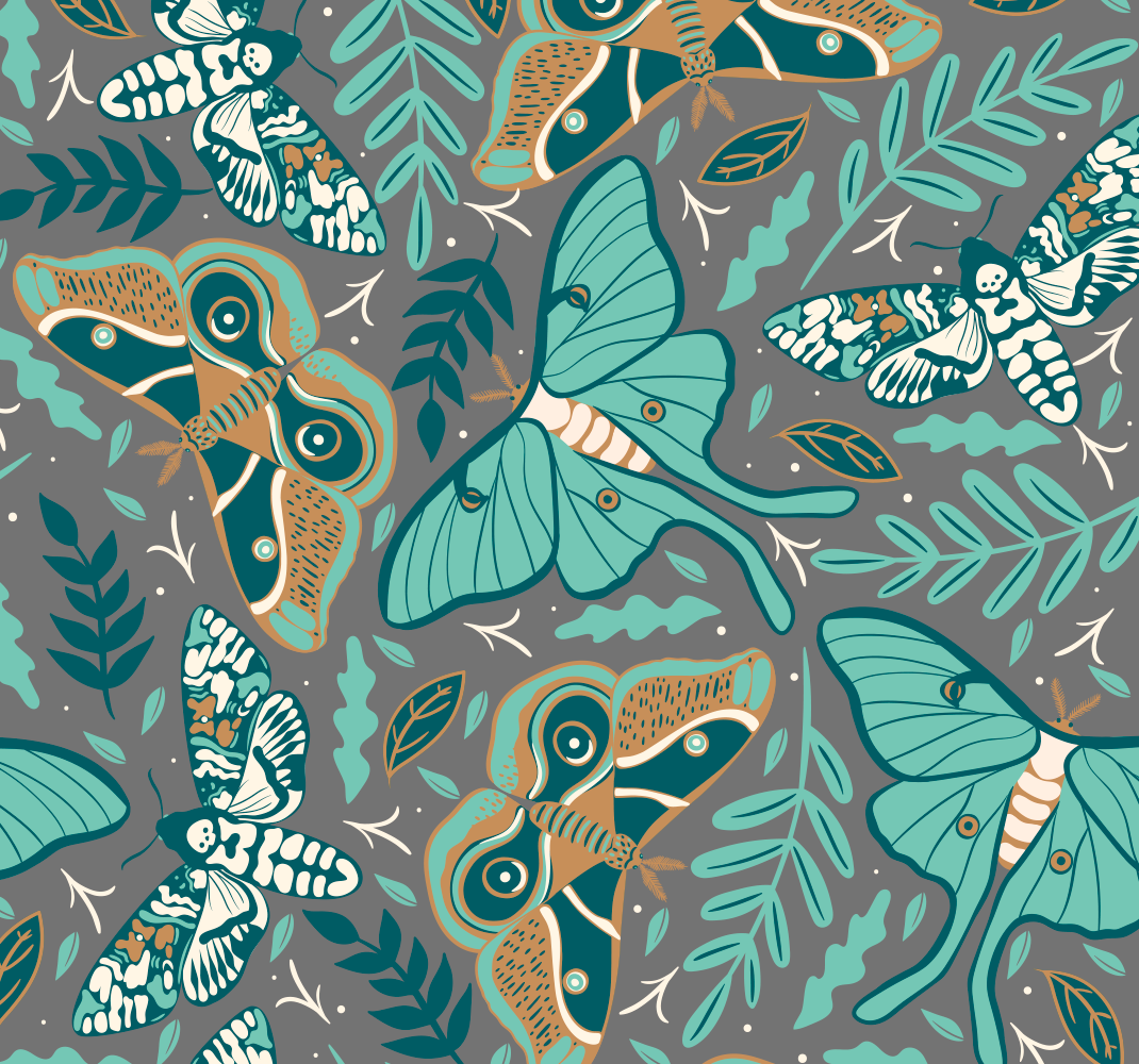 Vinyl tapijt slaapkamer groene en blauwe vlinders - TenStickers