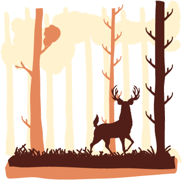 Vinyl tapijt natuur bruin bos en hert - TenStickers