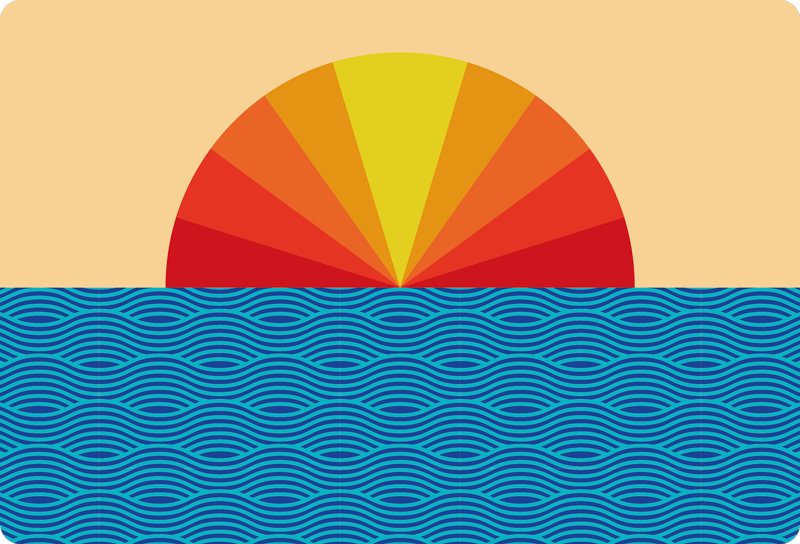 Vinyl tapijt natuur vintage sunset laptop - TenStickers