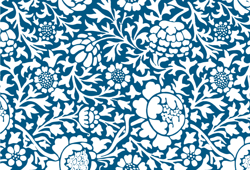 Vinyl tapijt natuur marineblauwe flora - TenStickers