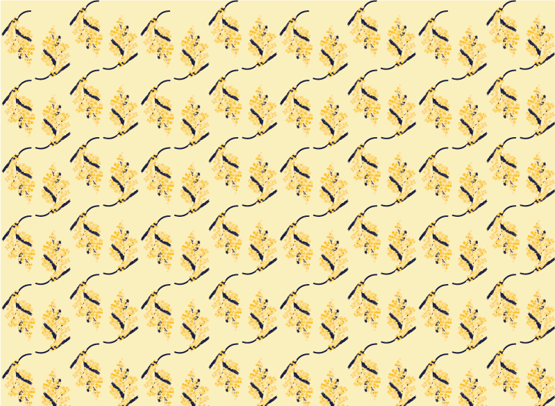 Vinyl tapijt natuur patronen van mimosas - TenStickers