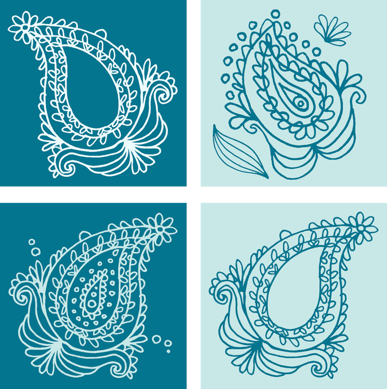 Vinyl tapijt natuur paisley patroon tegels - TenStickers