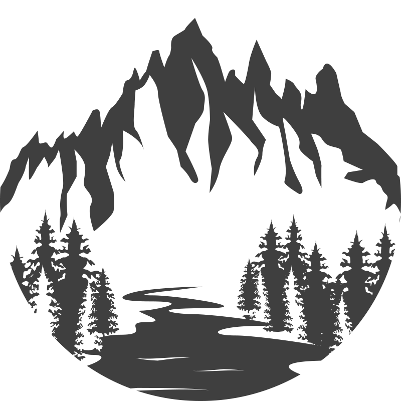 Vinyl tapijt natuur berglandschap silhouet - TenStickers