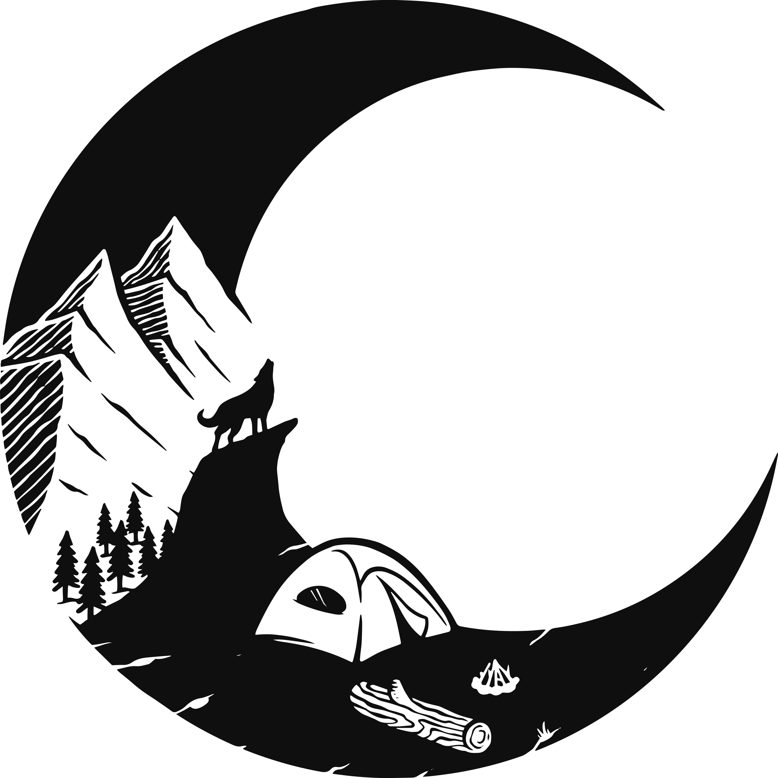 Vinyl tapijt natuur bergcamping scène - TenStickers