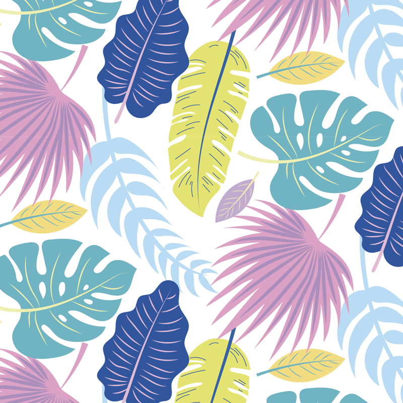 Vinyl tapijt natuur kleurrijke bladpatronen - TenStickers