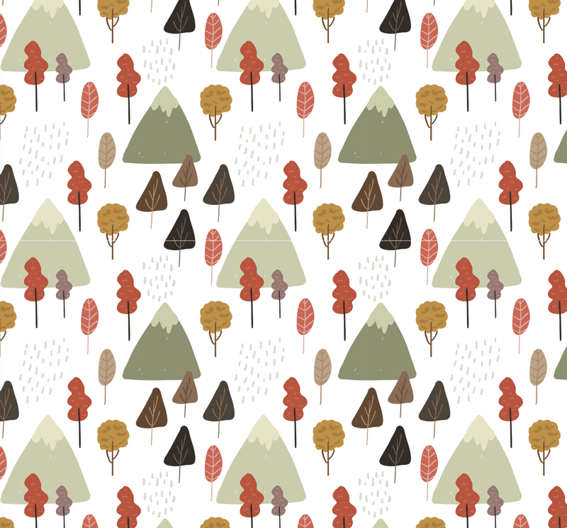 Vinyl tapijt natuur speelse boompatronen - TenStickers