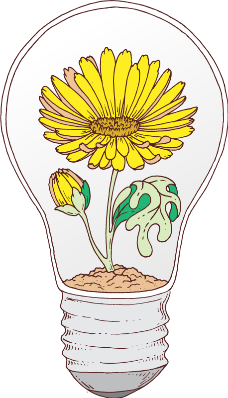 Vinyl tapijt natuur blooming light bulb - TenStickers