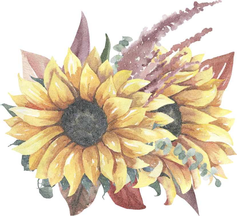 Vinyl tapijt natuur zonnebloem bloemenarrangement - TenStickers