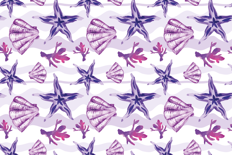 Vinyl tapijt natuur koraal schelp patroon - TenStickers