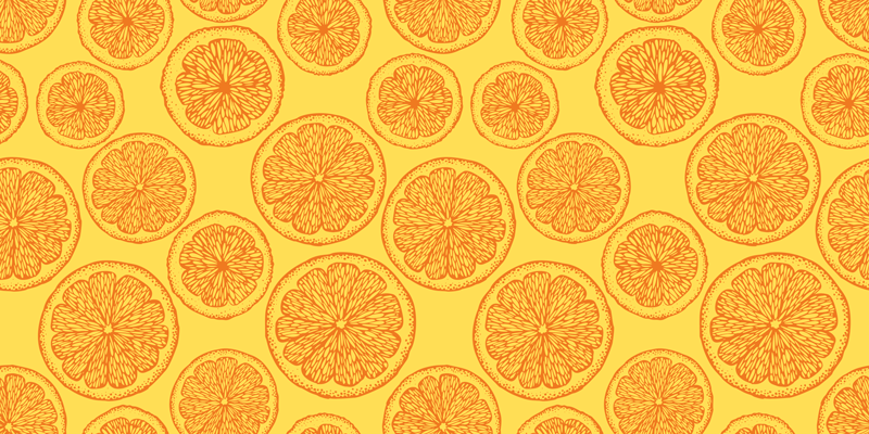 Vinyl tapijt natuur citrus schijf motief - TenStickers