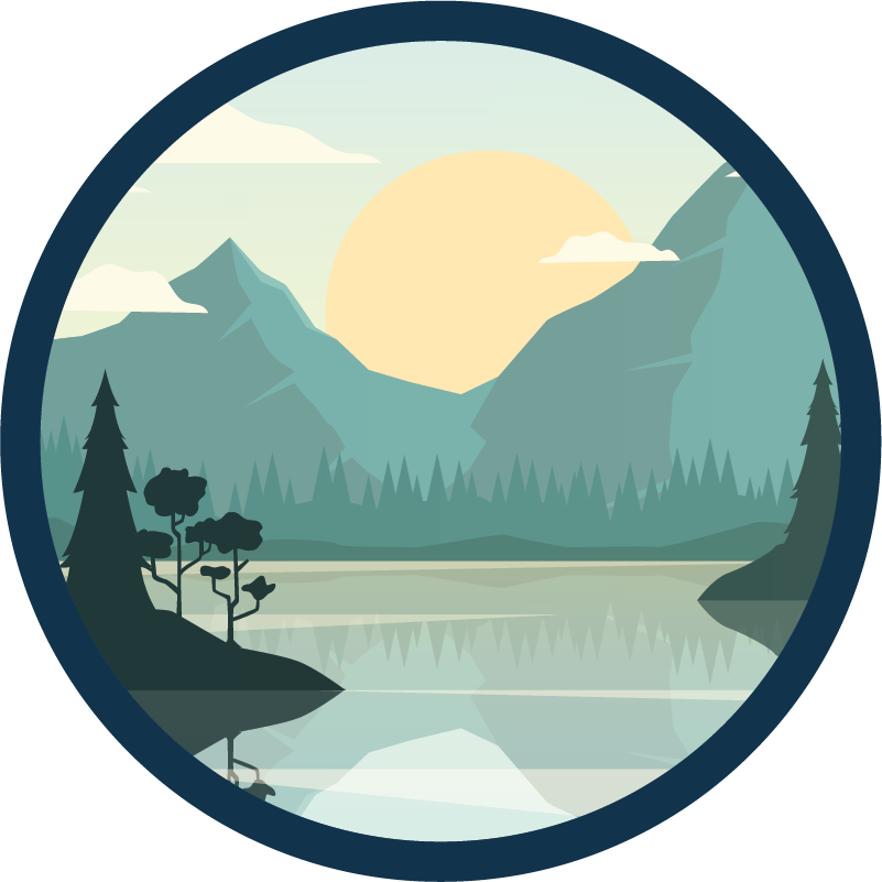 Vinyl tapijt natuur serene bergreflectie - TenStickers