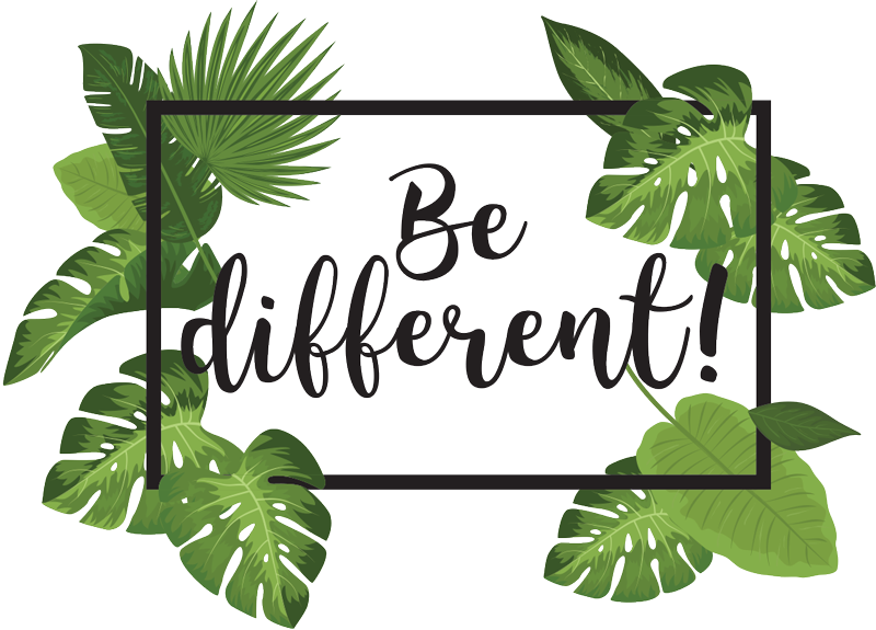 Vinyl tapijt bloemen en planten wees anders citaat - TenStickers