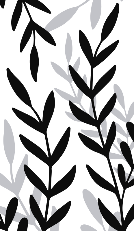 Vinyl tapijt bloemen en planten doorschijnend vinylblad - TenStickers