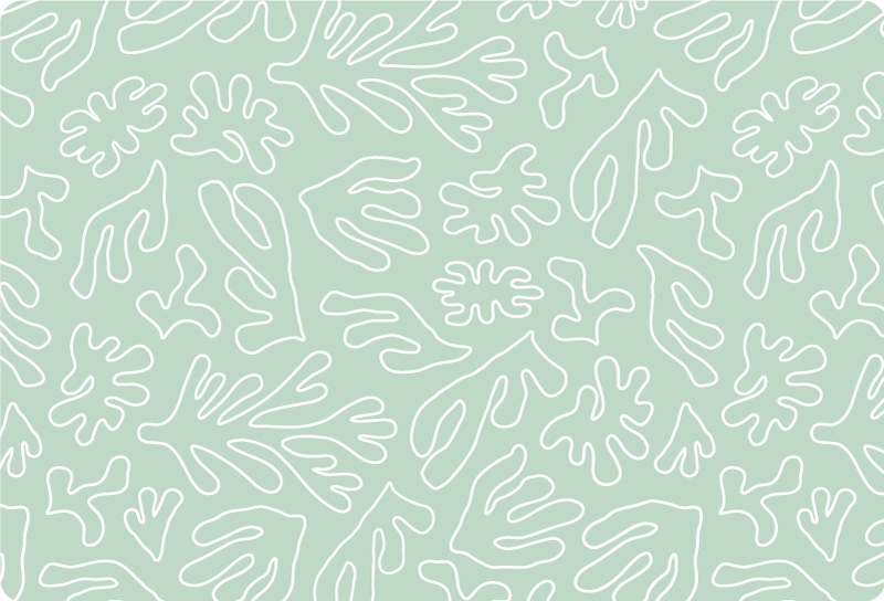 Vinyl tapijt bloemen en planten groene zeewier - TenStickers