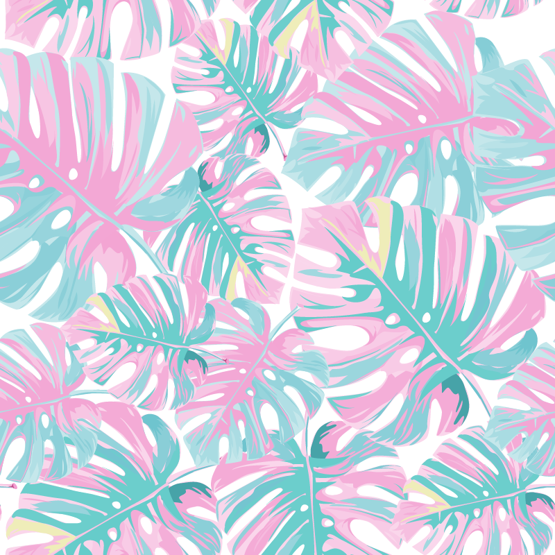 Vinyl tapijt bloemen en planten monstera deliciosa - TenStickers