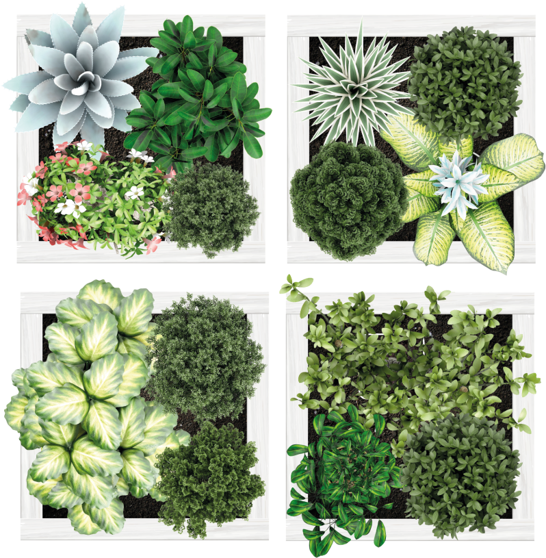 Vinyl tapijt bloemen en planten verticale tuintegels - TenStickers