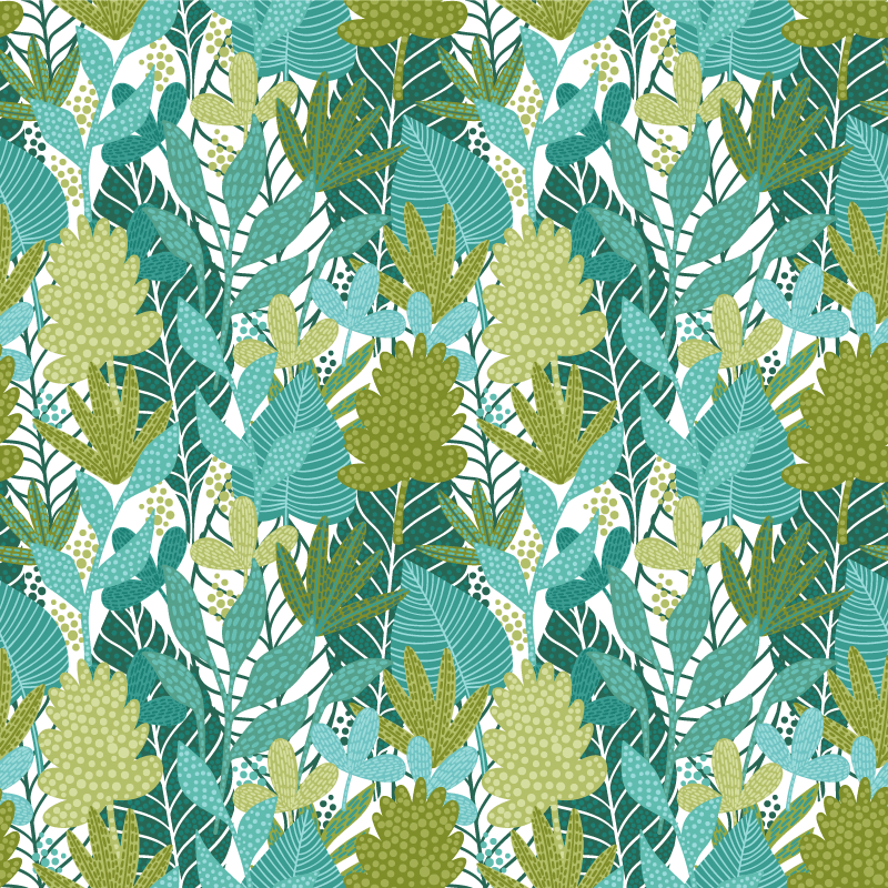 Vinyl tapijt bloemen en planten tropisch boho bladontwerp - TenStickers