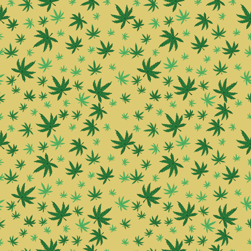 Vinyl tapijt bloemen en planten naadloos cannabispatroon - TenStickers