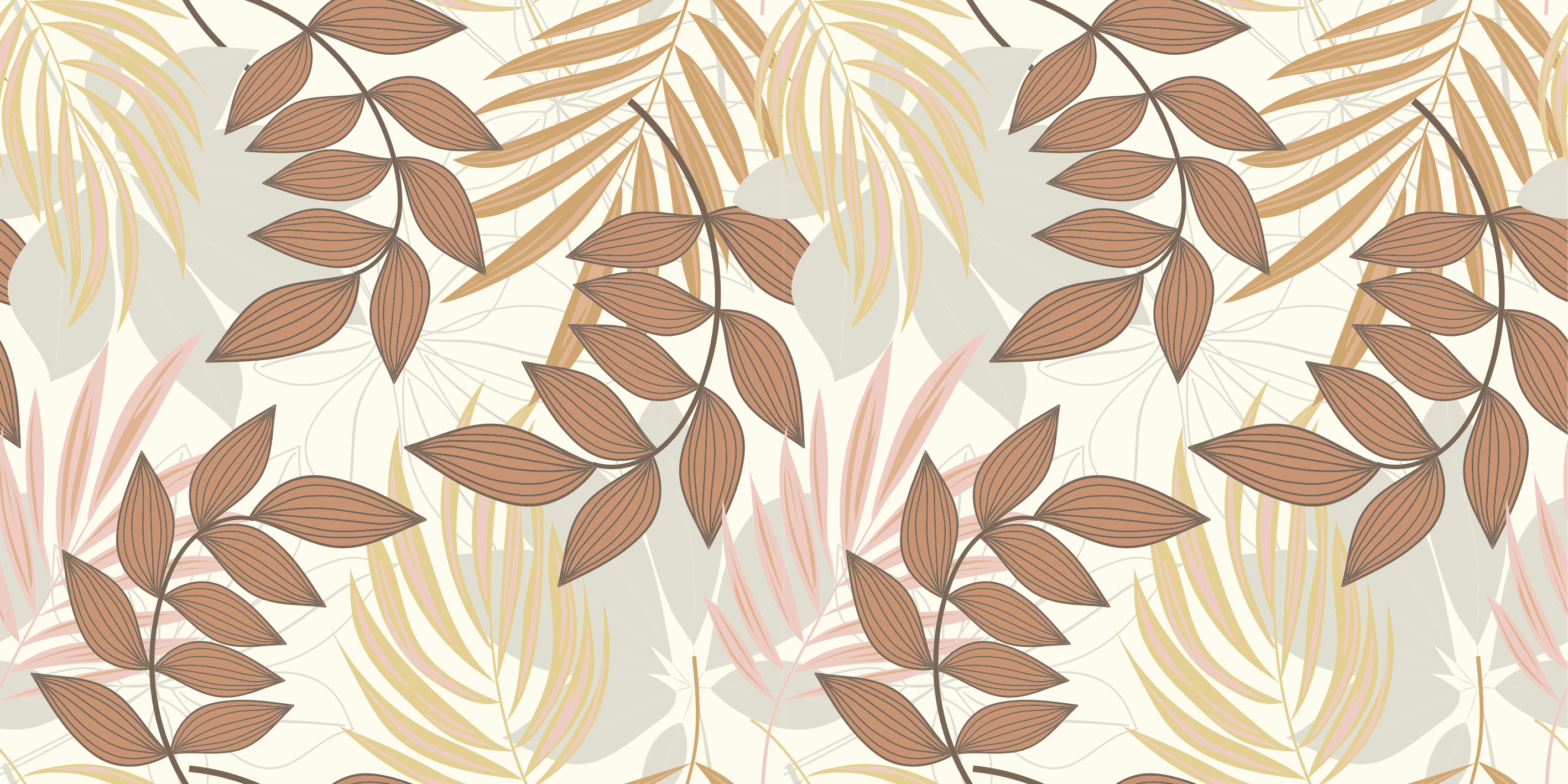 Vinyl tapijt bloemen en planten elegante bladinspiratie - TenStickers