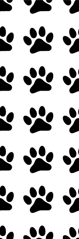 Vinyl tapijt slaapkamer zwarte hondenpootafdrukken - TenStickers