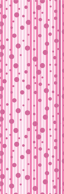 Vinyl tapijt slaapkamer verticaal roze witte stippen - TenStickers