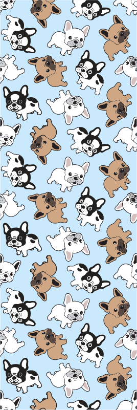 Vinyl tapijt slaapkamer met franse bulldog patroon - TenStickers