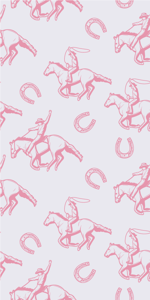 Vinyl tapijt slaapkamer roze cowboypaard patroon - TenStickers
