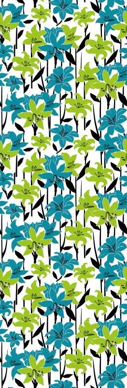 Vinyl tapijt slaapkamer met bloemen sjabloon ontwerp - TenStickers