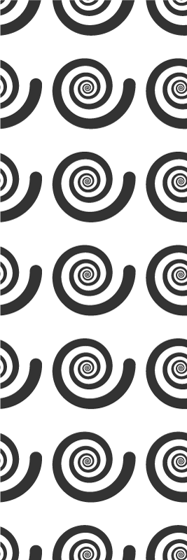 Vinyl tapijt slaapkamer zwart-wit hypnotische retro spiraal - TenStickers