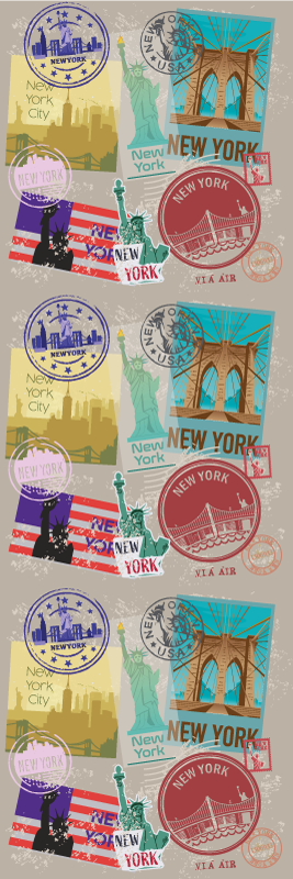 Vinyl tapijt slaapkamer old nyc collage - TenStickers
