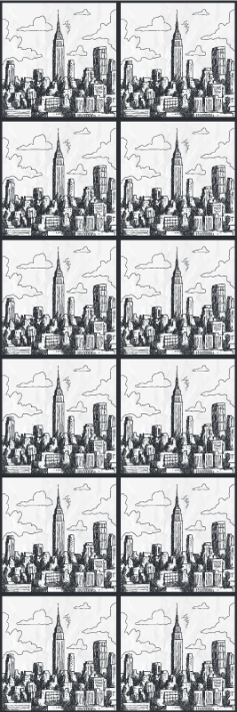 Vinyl tapijt slaapkamer nyc schetscollage - TenStickers