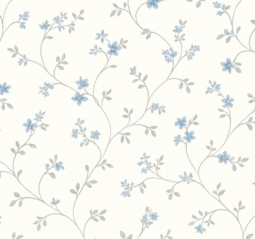 Vinyl tapijt slaapkamer klassiek blauw weidepad - TenStickers