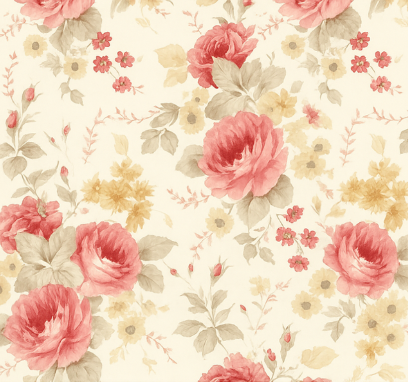 Vinyl tapijt slaapkamer romantisch bloemenpatroon - TenStickers