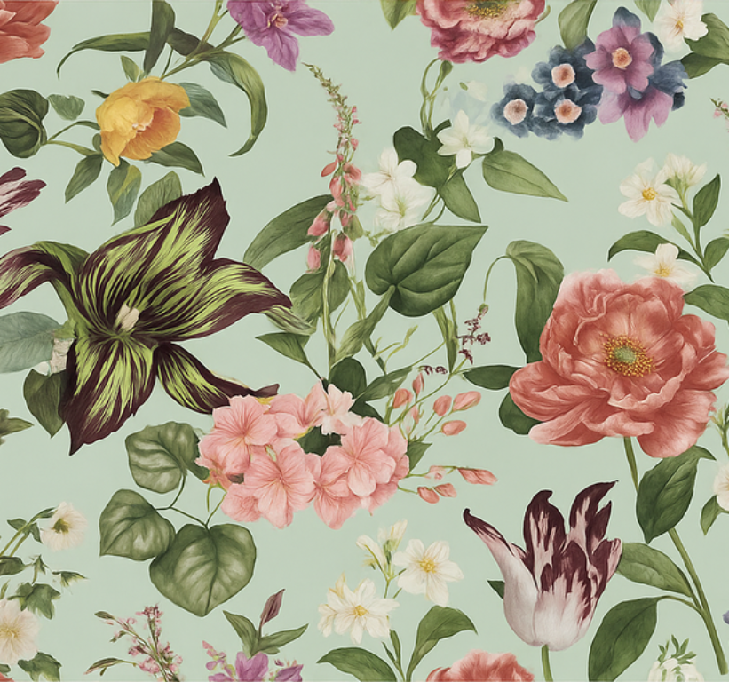 Vinyl tapijt slaapkamer kleurrijke lente bloemen - TenStickers