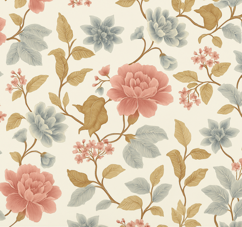 Vinyl tapijt slaapkamer romantische bloemen - TenStickers