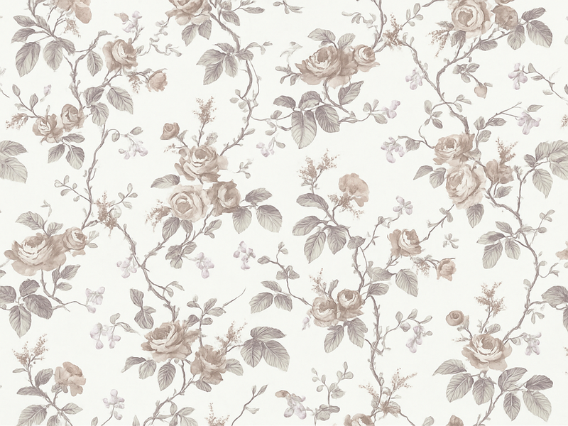Vinyl tapijt slaapkamer vintage franse bloemen - TenStickers